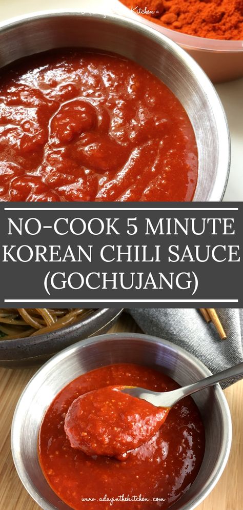 Gochujang Recipe, Korean Chili, Korean Chili Paste, Chili Sauce Recipe, Gochujang Sauce, Vegan Dressing, Paste Recipe, Spicy Korean, Korean Dishes