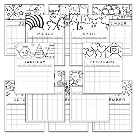 Printable Monthly Calendar Your Kids Will Love to Color! - The Lead Learner Mom Teacher Calendar Printables Free, 2024 Coloring Calendar, 2024 Coloring Calendar Printable Free, Coloring Calendar 2024, Kids Calendar Printable Free, Free Printable 2024 Monthly Calendar, Calendar Ideas For Kids To Make, Monthly Coloring Pages, 2024 Calendar Printable Free