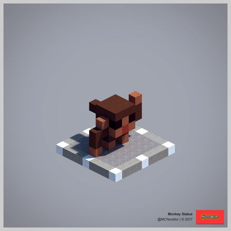 Monkey Statue 2017 Statue Collection Minecraft, Minecraft Small Statue, Minecraft Temple, Minecraft Pig, Minecraft Statues, Minecraft Structures, Mini Animals, Minecraft Banner Designs, Minecraft Interior Design