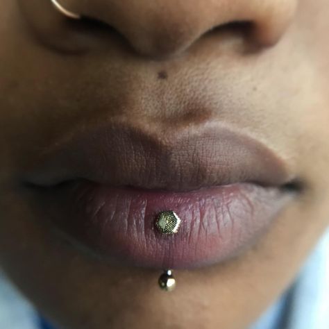 Middle Labret Piercing, Gold Vertical Labret Piercing, Gold Vertical Labret, Vertical Labret Jewelry, Vertical Labret Piercing, Vertical Labret, Lip Piercing Jewelry, Lip Piercings, Labret Jewelry