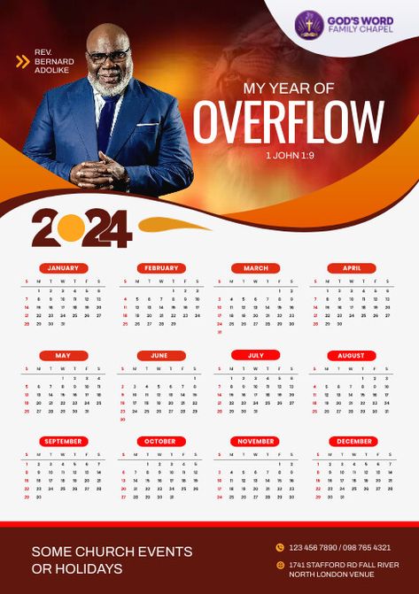 church calendar 2024 Flyer And Poster Design Template, Postermywall Church Posters, Church Calendar Design, Calender 2024 Designs, Calendar Flyer, Calendar Design Ideas, Church Poster Ideas, Church Calendar, Free Flyer Design