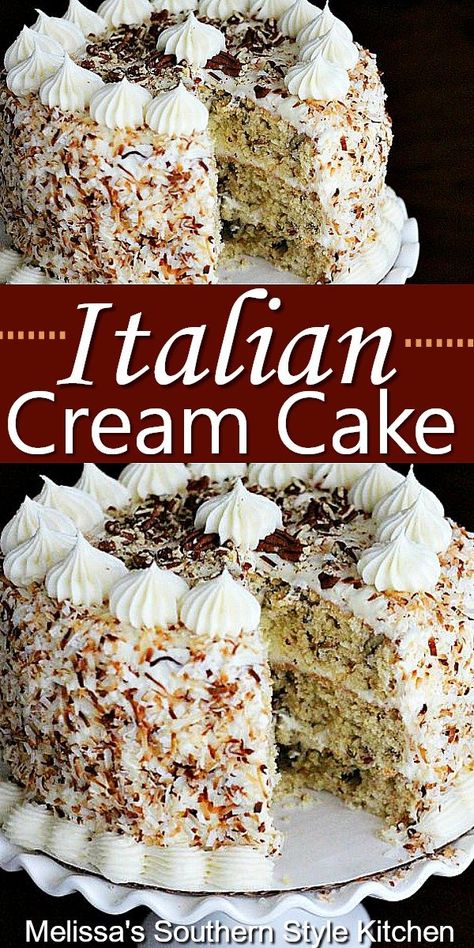 Decadent Italian Cream Cake Recipe, Italian Cookie Cake, Italian Cakes Birthday, Is It Cake Recipes, Easy Elegant Birthday Cakes, Best Easter Cake Recipes, Amazing Italian Recipes, Most Delicious Cake Ever, Italian Wedding Cake Recipe Traditional