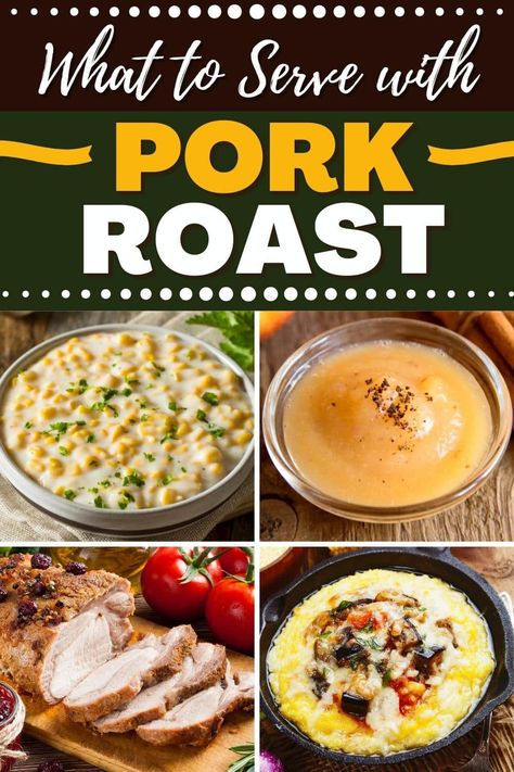 Sides To Go With Pork Loin, Pork Loin Sides, Roast Pork Sides, Roast Pork Dinner, Low Calorie Side Dishes, Cheese Cornbread, Cheesy Broccoli Rice Casserole, Greek Lemon Rice, Crockpot Pork Roast