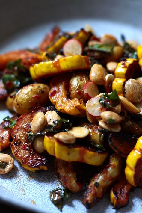 Roasted Delicata Squash Roasted Delicata Squash, Delicata Squash Seeds Roasted, Delicata Squash Roasted, Salmon Delicata Squash, Roast Delicata Squash, Delicata Squash Recipe, Delicata Squash, Roasted Squash, Pickled Red Onions