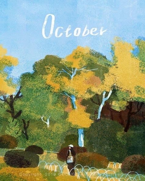 Months Illustration, Arts Month, 달력 디자인, Seasons Art, Illustration Painting, Learn Art, Landscape Illustration, Art Collage Wall, Calendar Design