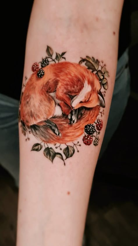 Autumn Fox Tattoo, Fox Forearm Tattoo, Sleeping Fox Tattoo, Fox Tattoos For Women, Baby Fox Drawing, Bmw Tattoo, Tattoo Cherry Blossom, Blue Bird Tattoo, Tattoo Mother Daughter