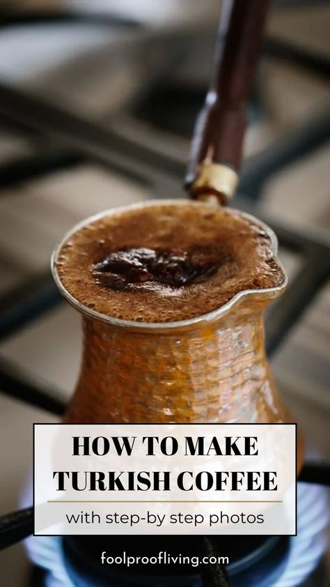 Learn How To Make Turkish Coffee at home from the way I learned from my mother. The following post includes step-by-step photos and a video showing you the equipment you need, how to properly serve my mom’s version of the Turkish Coffee recipe and some information about Turkish coffee & fortune telling. Turkish Coffee Recipe, Diy Kombucha, Turkish Coffee Maker, Meatless Main Dishes, Arabic Coffee, Ground Coffee Beans, Turkish Tea, Coffee Drink Recipes, Coffee Uses