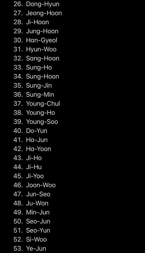 Korean Male Names With Meaning, Korean Guy Names, Korean Names Boys List, Kpop Groups Names List, Asian Boy Names, Chinese Boy Names, Korean Surnames, Korean Name List, Korean Male Names