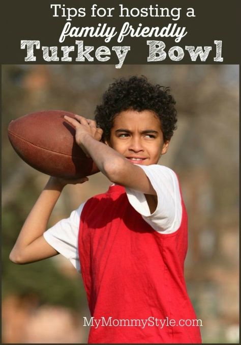 tips for hosting a family friendly turkey bowl, mymommystyle Turkey Bowl Football, Having A Family, Turkey Bowl, Mommy Inspiration, Thanksgiving Football, Turkey Football, Football Theme Party, Thanksgiving Inspiration, Family Thanksgiving