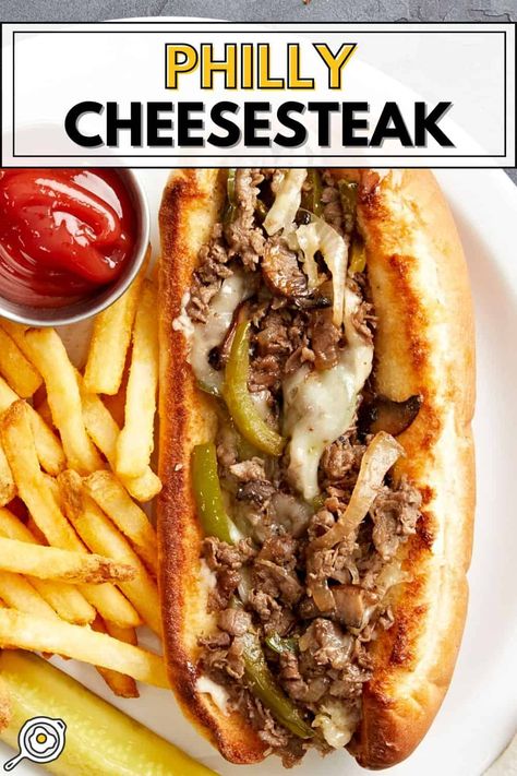 Philly Cheesesteak Recipe Philly Cheese Steak Sandwich Recipe, Philly Cheesesteak Recipe, Cheesesteak Sandwiches, Philly Cheese Steak Sandwich, Sautéed Veggies, Steak Sandwich Recipes, Philly Cheese Steak Recipe, Cheese Whiz, Cheesesteak Recipe