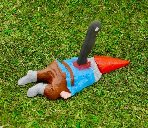 Fairy Furniture, Funny Garden Gnomes, Nerd Cave, Garden Gnomes Statue, Poor Man, Lawn Ornament, Gnome Statues, Garden Gnomes, Unicorn Cat