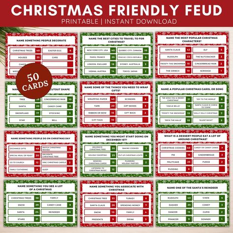 Christmas Friendly Feud game,Answer the Question game for Christmas, Christmas games for Kids, Adults, Family and friends Christmas Family Fued, Office Holiday Party Games, Christmas Friendly Feud, Office Christmas Party Games, Christmas Movie Trivia, Christmas Family Feud, Family Feud Game, Office Party Games, Family Reunion Games