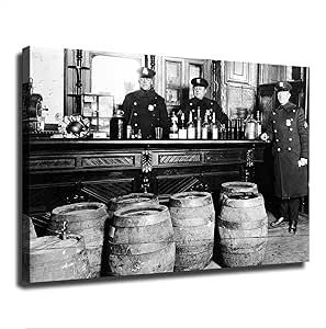 1920s Prohibition Era Speakeasy Police Raid Smugglers Illegal Bar Poster Canvas Print HD Picture Modern Home Living Room Kitchen Bedroom Aesthetic Wall Art Decor (24×36inch Unframed) Bedroom Aesthetic Wall, 1920s Prohibition, Speakeasy Decor, Wall Art Mural, Prohibition Era, Family Bedroom, Bar Poster, Mural Wall Art, Bedroom Aesthetic