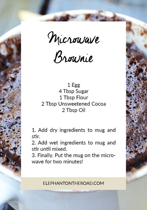 Microwave Brownie Recipe, Mug Dessert Recipes, Mug Brownie Recipes, Microwave Mug Recipes, Microwave Brownie, Microwave Dessert, Microwave Cake, Brownie In A Mug, Chocolate Mug Cakes