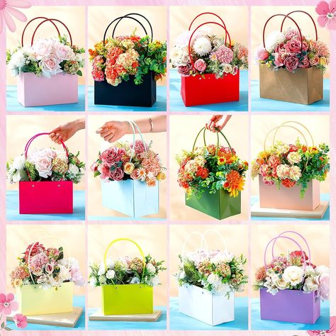 Amazon.com: Geyoga Flower Boxes for Arrangements Kraft Paper Gift Bags with Handle Waterproof Lining Flower Bags for Bouquets Floral Rectangle Tote Carrier Bags for Mother's Day Valentine's Day, 12 Color(12 Pcs) : Everything Else Mother’s Day Flower Bouquet, Flower Bags, Master Board, 2024 Wedding, Flower Bag, Paper Gift Bags, Waterproof Bags, Carrier Bag, Flower Boxes