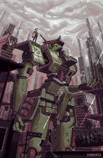 Pixel Rain, Mecha Art, Pixel Wallpaper, Piskel Art, 8 Bit Art, Pixel Art Background, Pixel Art Tutorial, Pixel Animation, Arte 8 Bits