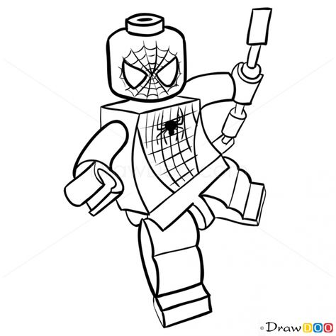 Spider Man With Camera, Lego Spiderman Drawing, Man With Camera, Lego Drawing, Camera Outline, Superhero Drawings, Lego Spider, Lego Spiderman, Drawing Legs