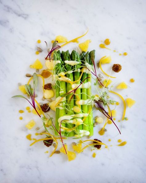 Today’s food inspiration!   Warm asparagus with orange confit and hollandaise sauce, red sorrel cress!  @thestaffcanteen  #finedining #foodie Red Sorrel, Chef Jobs, Gourmet Burger, Radish Salad, How To Cook Asparagus, Fine Dining Recipes, Luxury Food, Hollandaise Sauce, Fancy Food