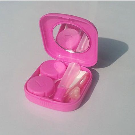 1PC Cute Pocket Mini Glasses Box Travel Kit Easy Carry Mirror | Wish Lip Blending, Contact Lenses Case, Contact Case, Contact Lens Case, Contact Lens Cases, Travel Mirror, Box Roses, نظارات شمسية, Travel Box