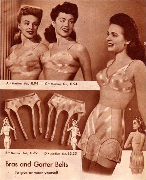 1940s Lingerie ad 1940s Lingerie, Vintage Girdle, Blithe Spirit, Fashion 1940s, Lingerie Vintage, Robes Vintage, Garter Belts, Retro Lingerie, 1940s Fashion