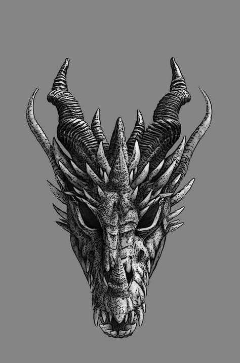 head shape is close to what I want for my dragon.. with straight not spiraled horns Dragon Tattoo Face, Chinese Tattoo Designs, Dragon Head Drawing, Skull Face Tattoo, Dragon Head Tattoo, Bodysuit Tattoos, Dragons Tattoo, Kunst Tattoos, Dragon Face