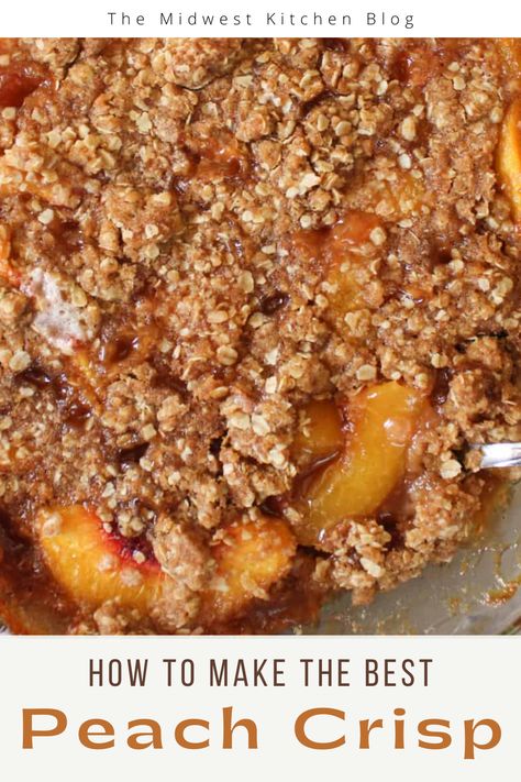 Peach Crisp With Frozen Peaches Recipe, Easy Peach Crisp Recipe, Peach Desserts Easy, Easy Peach Crisp, Fall Recipes Appetizers, Summer Desserts Easy Healthy, Peach Crisp Recipe, Crisp Topping, Easy Tiramisu Recipe