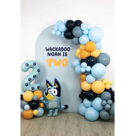 Bluey Balloon Garland, Bluey And Bingo Birthday, 3rd Birthday Party For Boy, Bingo Birthday, Puppy Pawty, Bluey Birthday Party, 2nd Birthday Party For Boys, 2nd Birthday Boys, Bluey And Bingo