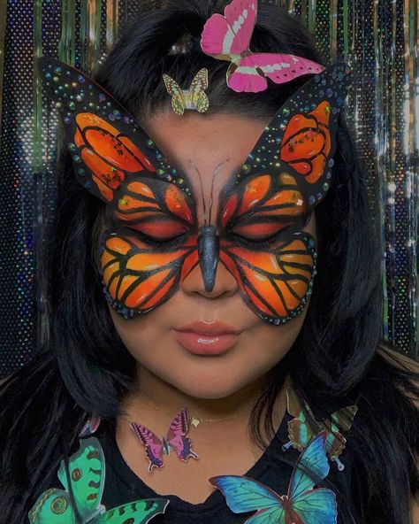 Monarch Butterfly Makeup, Dead Butterfly, Fairy Costume Ideas, Butterfly Makeup, Butterfly Mask, Diy Cosplay, Towards The Sun, 31 Days Of Halloween, Cosplay Diy