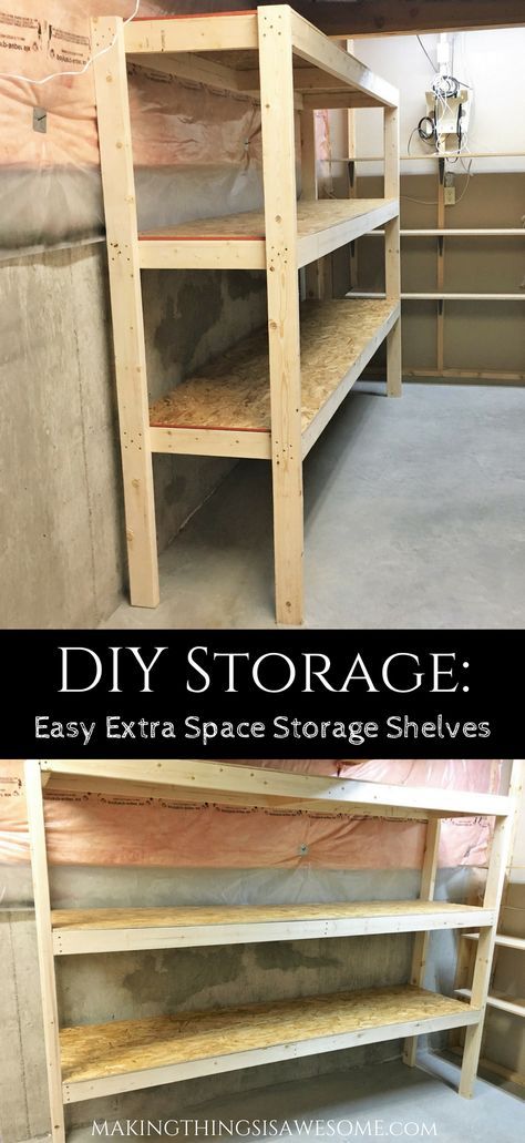 Shelving For Storage Room, Diy Wood Storage Bins, Building Basement Storage Shelves, Wood Shop Shelves, Diy Storage Shelves Basement, Diy Garage Shelves Free Standing, Diy Shelves Garage, How To Build Storage Shelves In Basement, Diy Wooden Storage Shelves