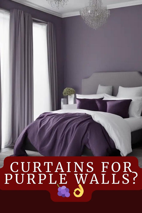 Dark Purple Walls Add A Touch Of Mystery, But Choosing Curtains Can Be Tricky! Discover The Colors That Will Complement Your Walls And Finish Your Room With Style. 🌌🪟 #WhatColorCurtainsWithDarkPurpleWalls #HomeDecor #RoomStyle #PurplePassion #InteriorDesign #CurtainColors #DecorTips #LuxuryInteriors #WallDesign #ElegantDecor #HomeInspo #VelvetCurtains #SheerBeauty #LivingRoomGoals #BedroomBliss #DesignYourHome #HomeMakeover #StylishInteriors #ColorCoordination #DecoratingIdeas #ChicCurtains Plum And Gray Bedroom, Deep Purple Bedroom Walls, Curtains For Purple Walls, Violet Bedroom Walls, Grey Purple Bedroom, Plum And Grey Bedroom, Dark Purple Bedroom Walls, Deep Purple Bedroom, Dark Purple Room