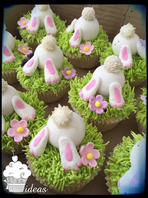 Easter Dessert Decorations, Easter Muffins Decoration, Easter Dessert Decorating Ideas, Simple Easter Cupcakes, Easter Bunny Cupcake Cake, Easter Cupcake Bouquet, Mini Easter Cupcakes, Easter Cupcakes For Kids, Easter Pastry Ideas