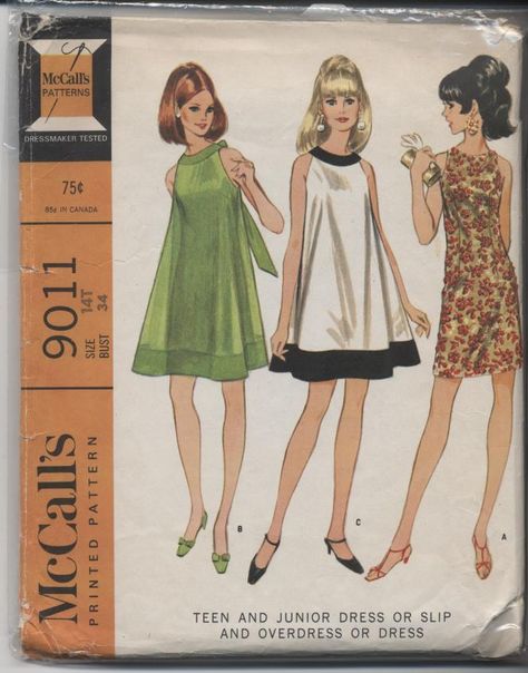 McCall's 9011 - dress pattern from 1967. 1960 Sewing Patterns, 60s Mod Dress Pattern, 1960s A Line Dress, 60s A Line Dress, 1960s Dress Patterns, Vintage 1960s Dresses, 70s Dress Pattern, 60s Dress Pattern, Vintage Flare Dress