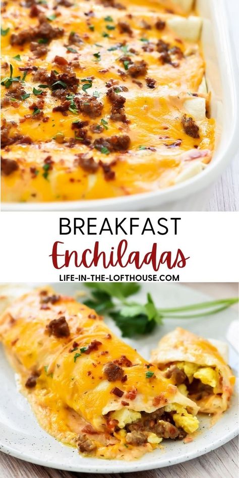 Overnight Breakfast Enchiladas, Sausage Bread, Breakfast Enchiladas, Breakfast Casserole Recipe, Overnight Breakfast, Overnight Breakfast Casserole, Bread Breakfast, Recipes Bread, Läcker Mat