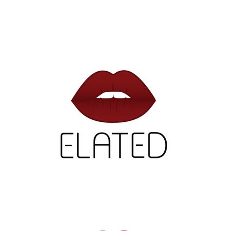 Create a graphic lip logo design for Elated by WiBBy Lip Tint Layout Design, Liptint Logo Design Ideas, Beauty Logo Makeup, Lips Sketch, Raspberry Lips, Makeup Business Cards, Makeup Logo Design, Lip Logo, Lip Balm Labels