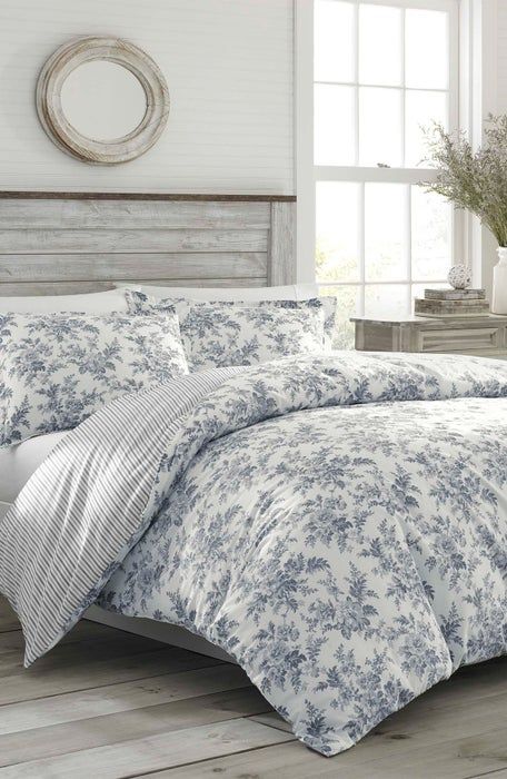 Grey Duvet Set, Laura Ashley Bedding, Grey Comforter Sets, Grey Duvet, Twin Comforter Sets, Floral Toile, Gray Duvet Cover, Bed Quilt Cover, King Duvet Cover Sets