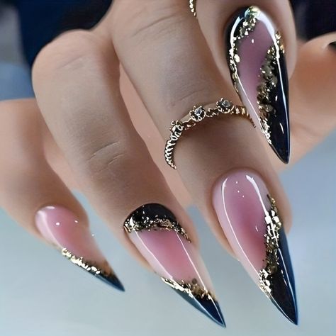 Blue stiletto nails