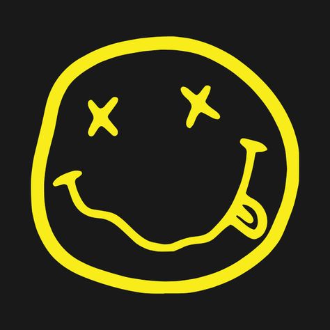 Celebrating Nirvana, the voice of a generation. This design reflects their gritty sound, powerful lyrics, and the transformative influence they had on the grunge movement. Powerful Lyrics, Nirvana Logo, Smiley Logo, Badge Ideas, Nirvana, Pin Badges, Black N Yellow, Smiley, The Voice