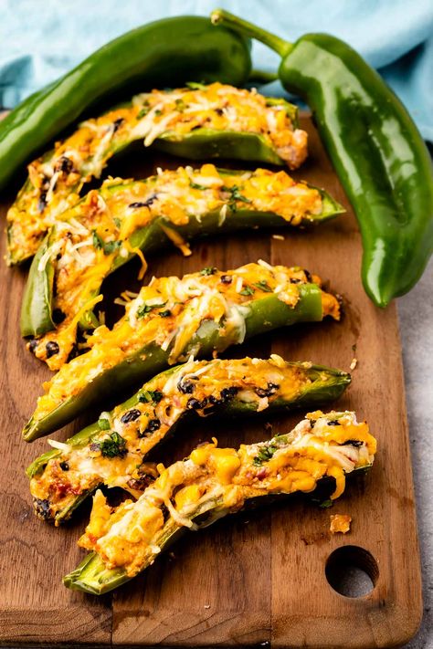 Stuffed Anaheim Peppers What To Do With Anaheim Peppers, Recipes For Anaheim Peppers, Fresh Anaheim Pepper Recipes, Anehiem Peppers Recipe, Vegan Anaheim Pepper Recipes, Anaheim Peppers, Best Easy Dinner Recipes, Stuffed Anaheim Peppers, Hot Appetizers