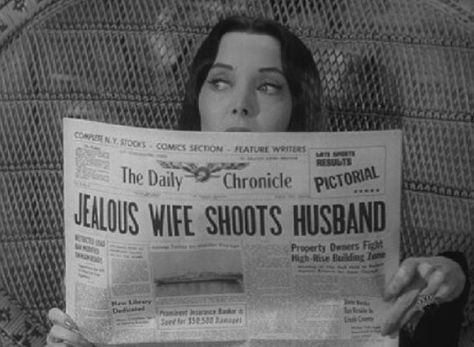 Jealous Wife Shoots Husband Addams Family Quotes, The Addams Family 1964, Los Addams, Dealing With Jealousy, Addams Familie, Addams Family Values, Charles Addams, Gomez And Morticia, Gomez Addams