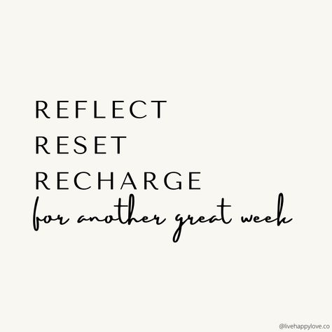 New Week Quotes Motivation Inspirational, Sunday Reflection Quotes, Sunday Night Motivation, Weekly Reset Aesthetic, Sunday New Week Quotes, Monday Reset Quotes, Sunday Aesthetic Quotes, Sunday Motivation Quotes Positivity, Rest And Recharge Quotes