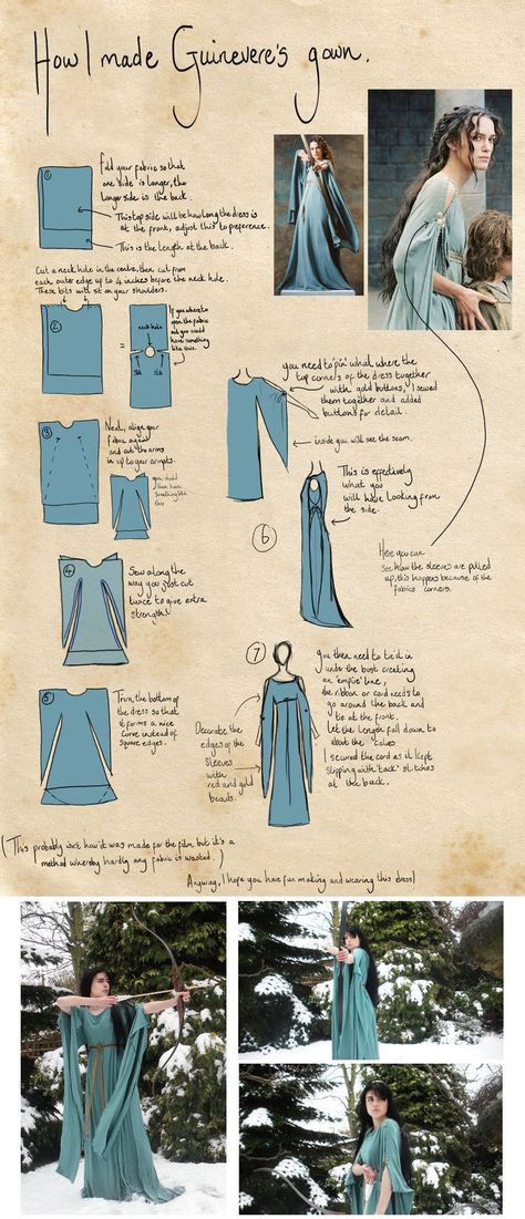 Super easy medieval or sorceress gown, witch gown from one piece of fabric. Witch Gown, Robe Diy, Diy Clothes Refashion, Gaun Fashion, Sew Ins, Stil Boho, Fabric Diy, Medieval Costume, Cosplay Tutorial