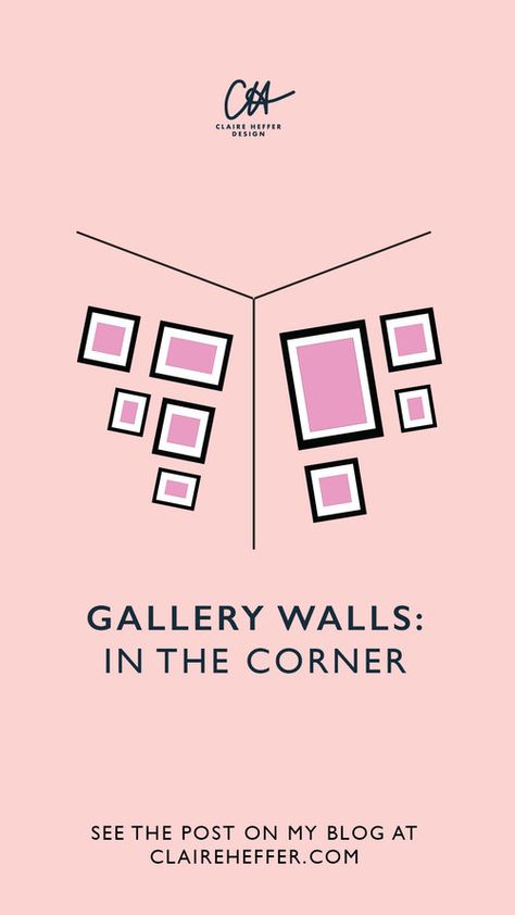 Picture Gallery Corner Wall, Gallery Wall Layout Corner, Corner Wall Decorating Ideas Living Room, Corner Wall Pictures, Gallery Wall Around Corner, Wall Art Corner Living Room, Picture Frames In Corner Wall, Frames Corner Wall, Picture Wall Corner Ideas