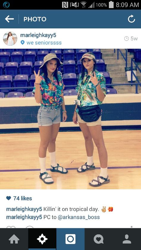 Tropical More Tropical Tourist Outfit, Tropical Costume Ideas, Tropical Tuesday Spirit Week, Tropical Day Spirit Week Outfit, Tropical Spirit Week Outfit, Hawaii Outfits Spirit Week, Tropical Day Spirit Week, Beach Day Spirit Week Outfit, Tourist Outfit Ideas