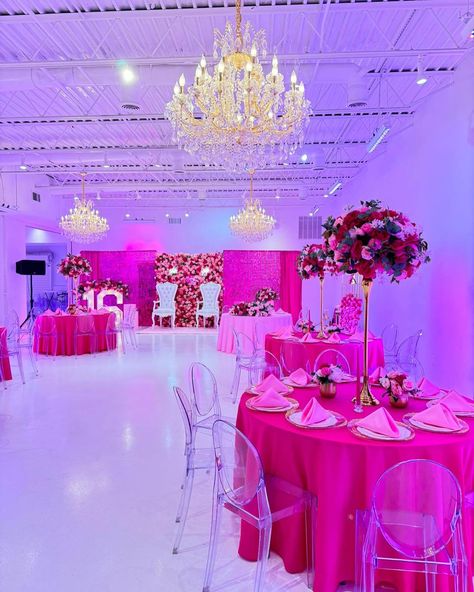 16 Shades of Pink 📍Lights on Kent for Events * * * * * * * * * #sweet16 #quinceañera #dress #birthday #sweet #cake #happybirthday #barbie #shadesofpink #babyshower #birthdaygirl #sweets #weddings #birthdaycake #bridetobe #events #anniversary #fiesta #partytime #birthdayparty #brooklyn #LightsonKentforEvents 16 Shades Of Pink Party Ideas Sweet 16, Shades Of Pink Party Ideas, 13 Shades Of Pink Party, 16 Shades Of Pink Party, Barbie Sweet 16 Party, Sweet 16 Pink Theme, Sweet16 Ideas, Pink Decorations, Sweet 16 Outfits