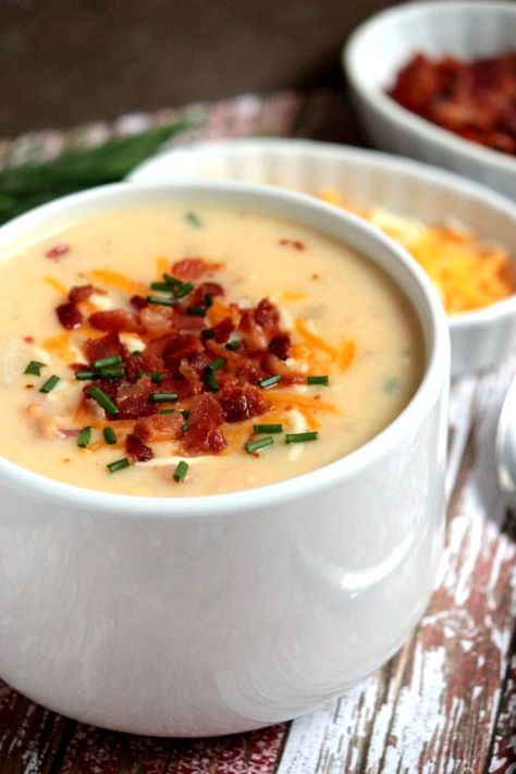 Potato Shrimp, Loaded Baked Potato Soup Recipe, Slow Cooker Potato, Soup Crock Pot, Shrimp Chowder, Baked Potato Soup Recipe, Slow Cooker Potato Soup, Slow Cooker Potatoes, Potato Soup Crock Pot