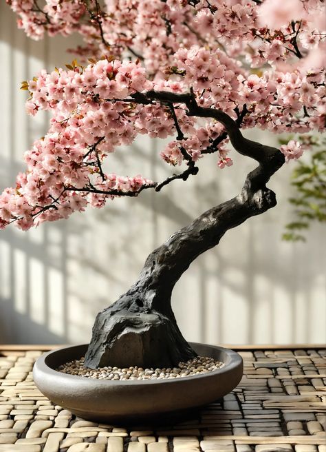 Discover the beauty of a tranquil Zen garden with a cherry blossom tree 🌸 Experience peace and serenity in this Japanese landscape art #ZenGarden #CherryBlossom #JapaneseLandscape Japanese Landscape Art, Cherry Blossom Bonsai Tree, Bonsai Ideas, Cherry Blossom Tattoo, Castle Garden, Japanese Landscape, Scenery Nature, Bonsai Plants, Tree Seeds