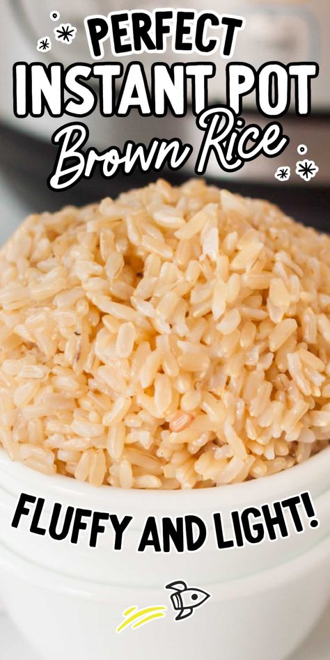 How To Make Brown Rice In Instant Pot, Instant Pot Recipes Brown Rice, Instapot Rice Brown, Quick Cook Brown Rice Instant Pot, Brown Rice Instapot, Thm Brown Rice Recipes, Brown Jasmine Rice Instant Pot, Cooking Brown Rice In Instant Pot, Air Fryer Brown Rice