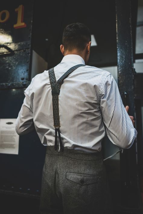 Suspenders Aesthetic Men, Suspenders Outfit Men, Idle Pose, Professor Aesthetic, Fancy Clothing, Vintage Suspenders, Retro Trousers, Mens Braces, 1930 Fashion