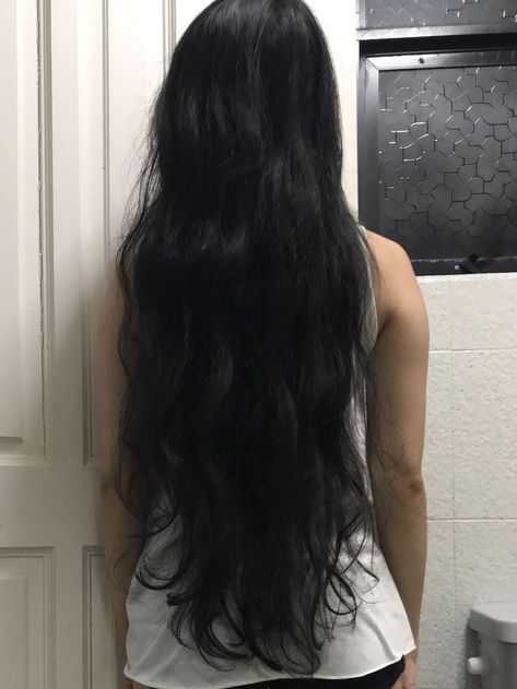 Short Layers On Top Long On Bottom Hair, Asian Hair Aesthetic, Dream Hair Long, Long Black Hair Aesthetic, Long Hair Dark, Hip Length Hair, Long Hair Aesthetic, Black Long Hair, Corps Idéal