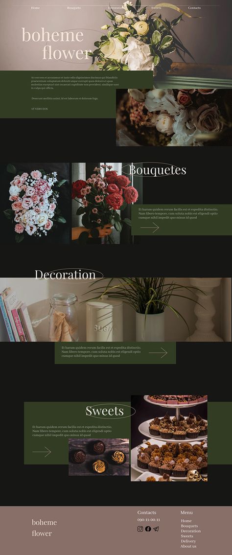 Flower Shop Catalogue Design, Flower Portfolio Design, Florist Catalogue Design, Flowers Website Design, Flower Catalog Design, Flower Website Design, Lending Design, Florist Portfolio, Florist Website Design